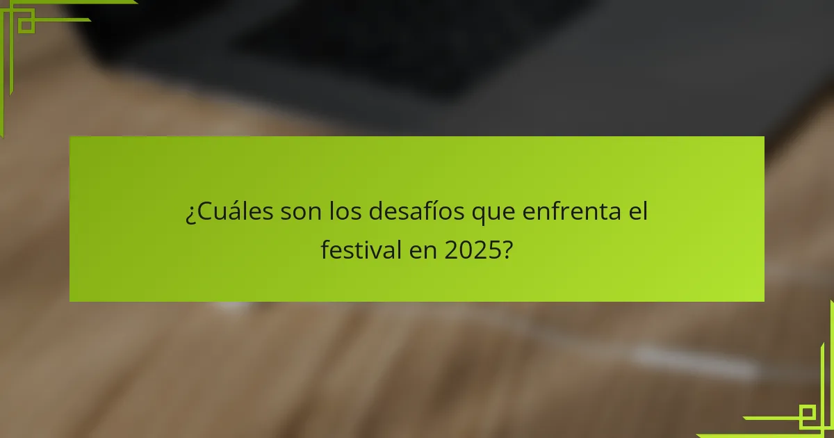 ¿Cuáles son los desafíos que enfrenta el festival en 2025?