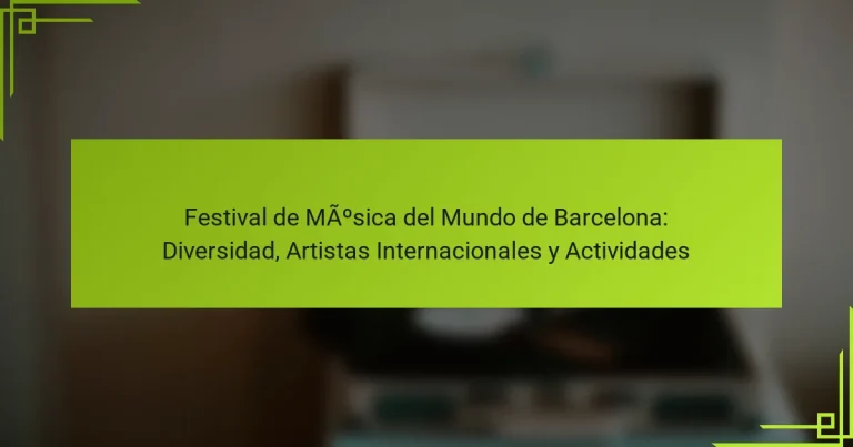 Festival de Música del Mundo de Barcelona: Diversidad, Artistas Internacionales y Actividades