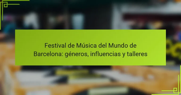 Festival de Música del Mundo de Barcelona: géneros, influencias y talleres