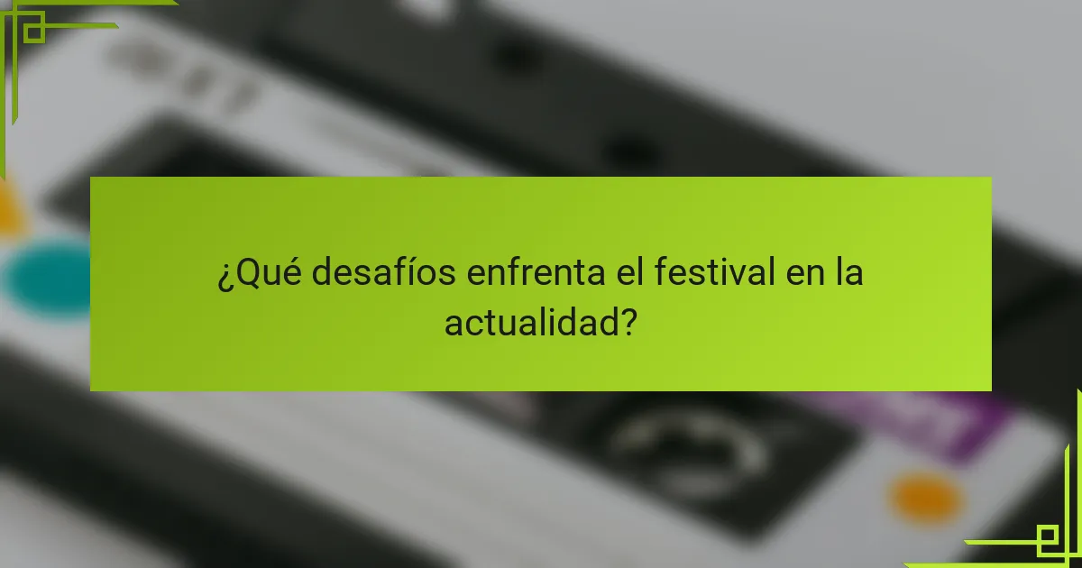 ¿Qué desafíos enfrenta el festival en la actualidad?